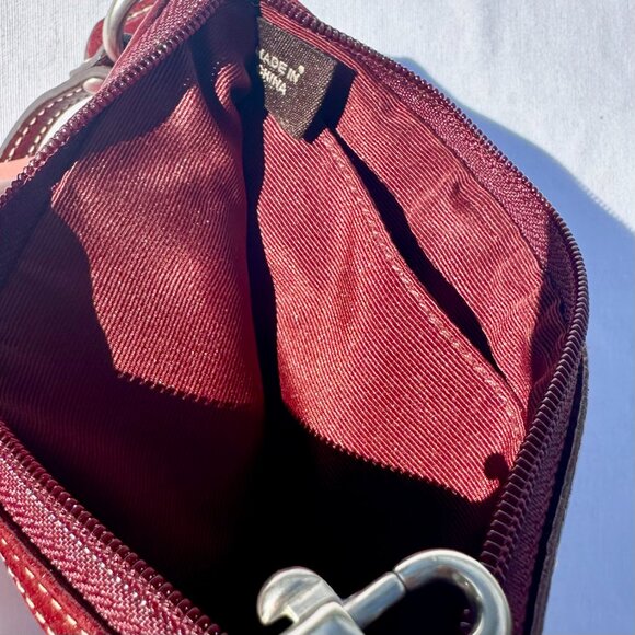 COACH Hampton Mosaic Suede Berry Patchwork Wristlet Leather Silver NWOT 140200 - Picture 11 of 12